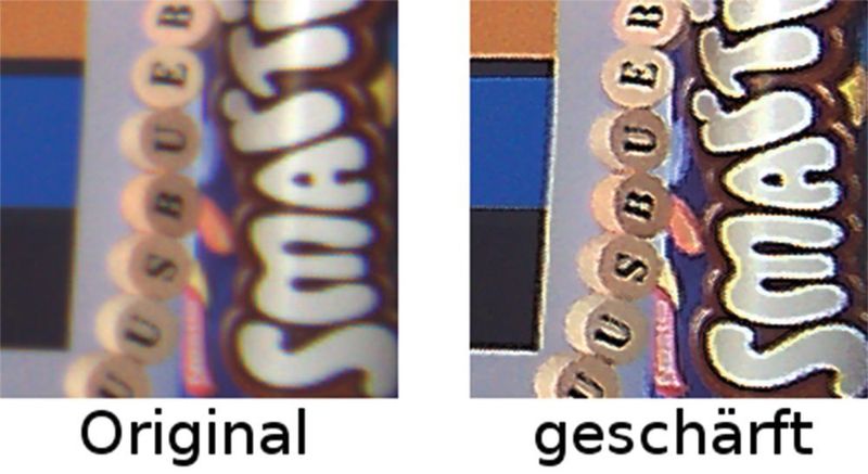 Um ein Bild schärfer erscheinen zu lassen, werden gewisse Elemente des Bildes verstärkt. Beispielsweise wird die Kontur eines Objekts stärker gezeichnet. (Bild: Stettbacher)