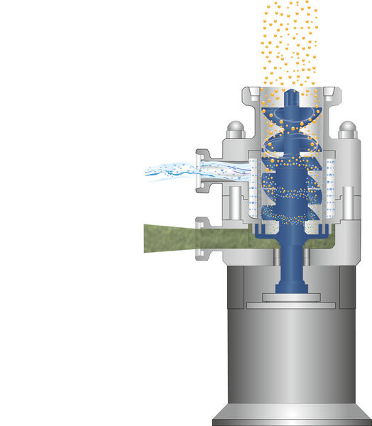Die flüssige Phase wird über einen zentralen seitlichen Anschluss zugeführt und nachfolgend über ein Injektorsystem in den Mischbereich eingedüst. Feststoffe werden von oben zudosiert. Der Produktaustrag erfolgt am tiefsten Punkt. (Bild: IKA)