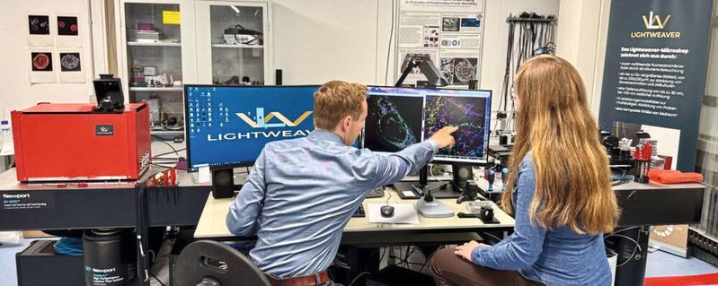 Mit dem Lightweaver-Mikroskop lässt sich ein zehnmal größeres Bildfeld erzielen als bisher möglich war.(Bild:  Jana Haver)