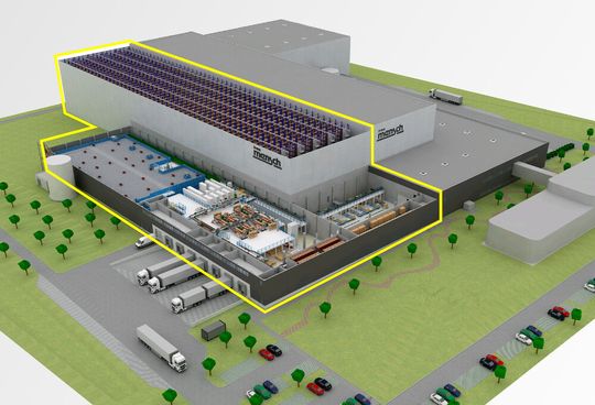 Der Nürnberger Intralogistikexperte Klinkhammer automatisiert das Logistikzentrum von Franz Mensch und modernisiert in diesem Zug auch das Palettenlager.(Bild:  Terraquaer)