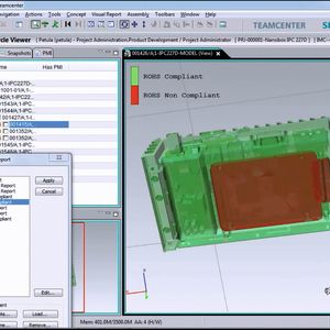 HD3D-Darstellung von Bauteilen eines Produkts, die nicht den RoHS-Richtlinien entsprechen.