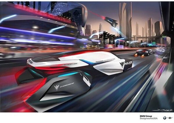 Der E-Patrol von BMW: hat drei Drohnen an Bord (Bild: BMW Group DesignworksUSA)