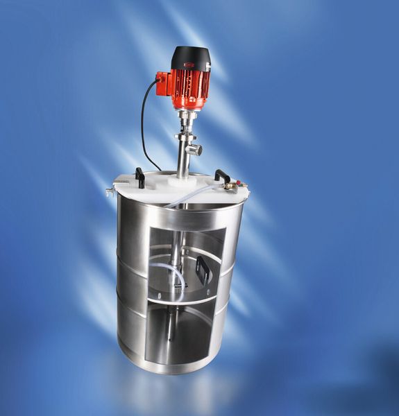 Bild 1: Ein Fassentleerungssystem, das sich gut für höherviskose, aber dennoch fließfähige Medien eignet. (Bild: Flux)