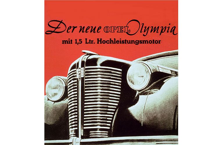 Ein Olympia-Werbeplakat aus dem Jahr 1948. (Foto: Opel)