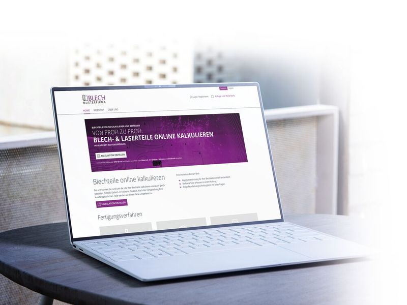 Die Oberfläche des Bestellportals ist vollständig an die Bedürfnisse und den Auftritt des Blechbearbeiters anpassbar. (Bild: Rock IT)