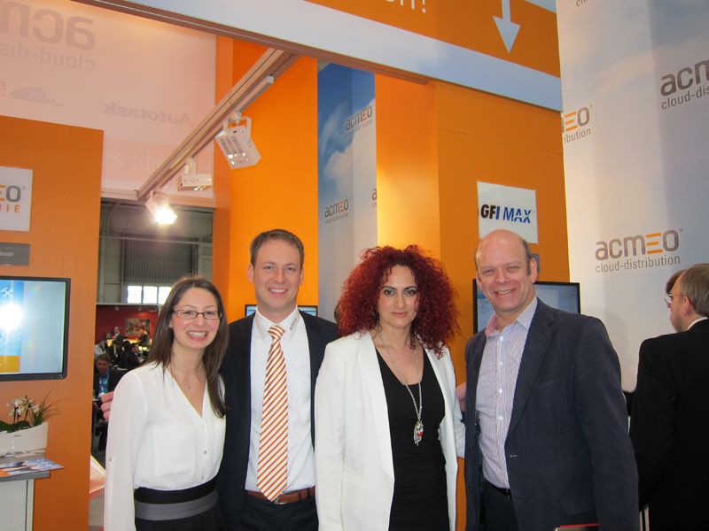 (v. l.) Ebru Hamilton, GFI MAX, Henning Meyer, acmeo, Besa Agaj, IT-BUSINESS, und Dr. Alistair Forbes, GFI MAX (Bild: IT-BUSINESS)