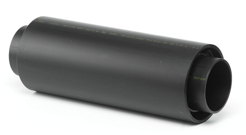 Große Dimensionen: Das Rohr-in-Rohr-System Akatherm-Plus ist in Standardnennweiten und in Zwischen- und sogar Übergrößen bis 1000/800 mm sowie mit optischer und elektronischer Leckageüberwachung erhältlich.  (Bild: Akatherm FIP)