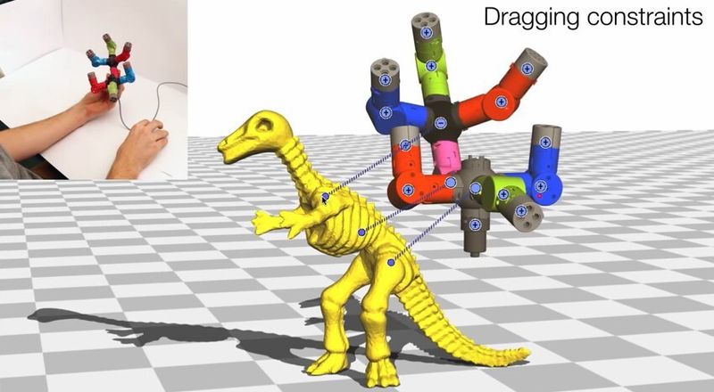 Der wandelbare Joystick lässt sich in jeder Form zusammenbauen und erlaubt so, beliebig geformte Animationsfiguren zu bewegen. (youtube/screenshots)