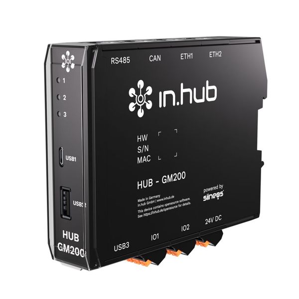 Das Gateway HUB-GM200 wird über Standardschnittstellen mit der Maschine verbunden und überwacht gemeinsam mit zusätzlicher Sensorik oder Erweiterungsmodulen die gesamte Anlage oder einzelne kritische Anlagenkomponenten.  (Bild: in.hub)