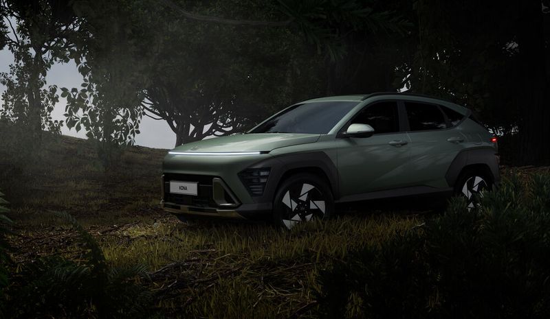 Der neue Kona ist deutlich länger als der Vorgänger. (Bild: Hyundai)