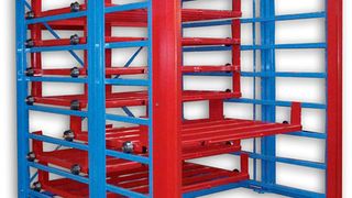 Das Schubfachregal besteht aus einer Stahlkonstruktion, bei der die Schubfächer komplett ausziehbar sind. Die auf vier Spurkranzrollen laufenden Schubfächer bieten dabei ein bequemes Handling. Bild: Karl H. Bartels (Archiv: Vogel Business Media)