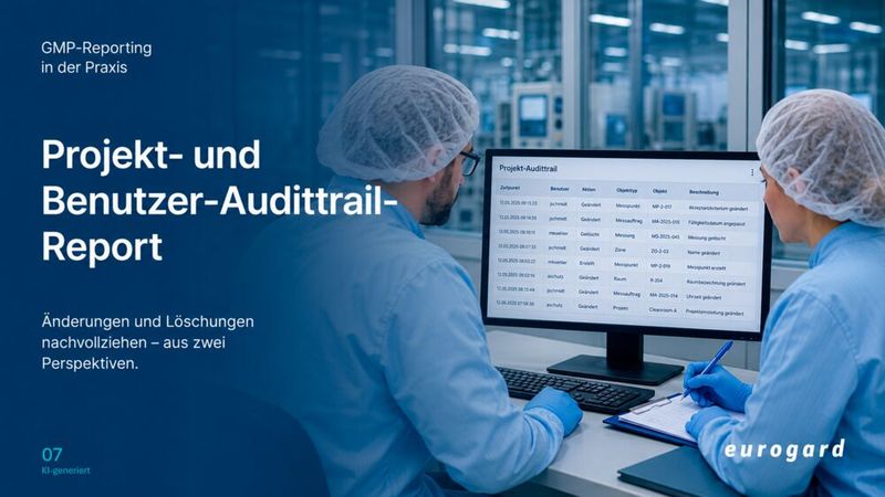 Projekt- und Benutzer-Audittrail-Reports beantworten die Leitfragen: Was wurde an einem Projekt oder Objekt geändert? Welche Aktionen wurden einem Benutzer zugeordnet? (Bild: Eurogard / KI-generiert)