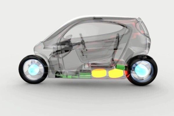 Das C1 von Lit Motors: zwei Gyroskope sorgen dafür, dass der elektrische Zweiradkabinenroller nicht umfallen kann - auch nicht bei einem Unfall (Lit Motors)