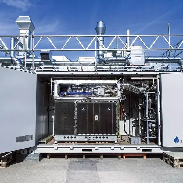 Eine der fortschrittlichsten Festoxidzellen-Elektrolyse-Anlagen (SOEC): Die Hochtemperature-Wasserstoffelektrolyse der Firma Sunfire. (Bild: Sunfire)