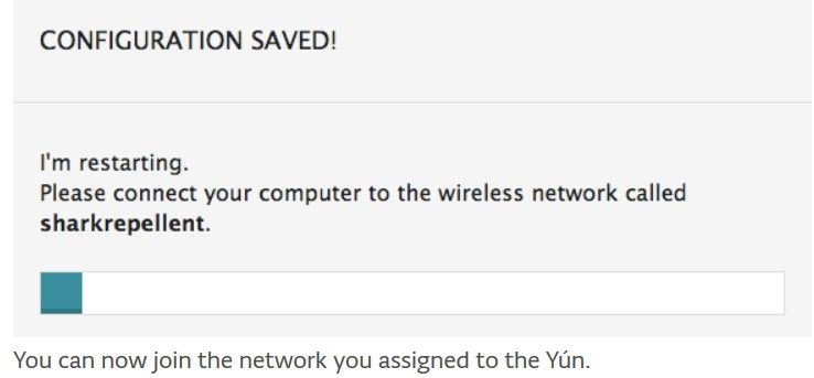 Arduino Yún Linux Onboard WiFi konfigurieren: Wurde 