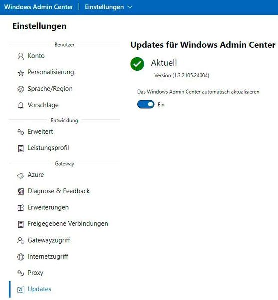 Windows Server 2022 Essentials lässt sich auch mit dem Windows Admin Center verwalten. (Microsoft / Joos)