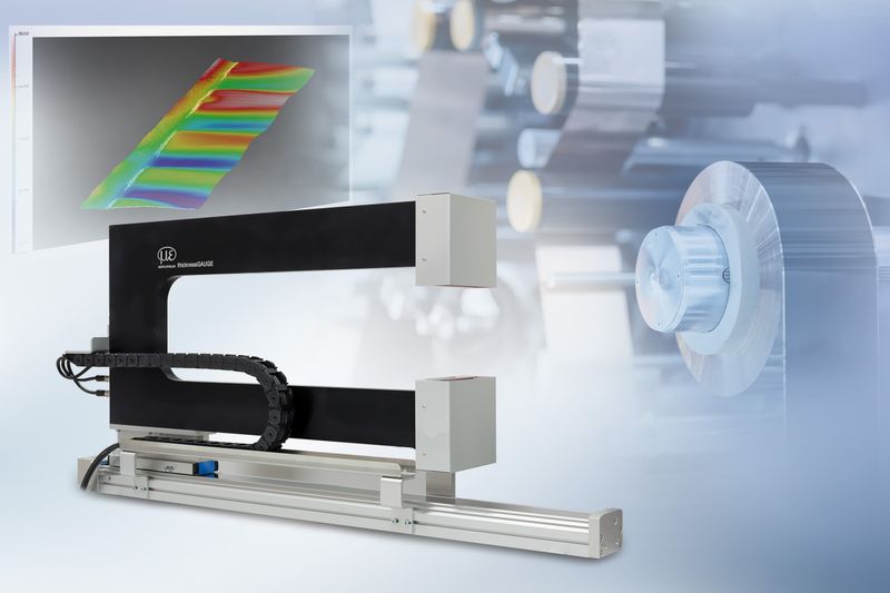 Ein Sensor aus dem Bereich der 3D-Messtechnik ist das thicknessGAUGE 3D, ein präzises Sensorsystem zur zweiseitigen Profil- und Dickenmessung von Strang- und Plattenmaterial. (Bild: Micro-Epsilon Messtechnik GmbH & Co. KG)