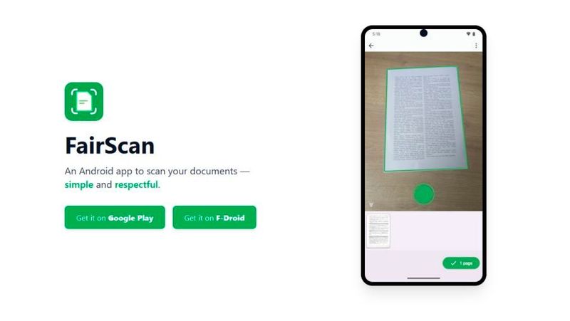 Fairscan verspricht Scans immer und überall – ohne Werbung, Kontopflicht oder Tracking.(Bild:  Fairscan)
