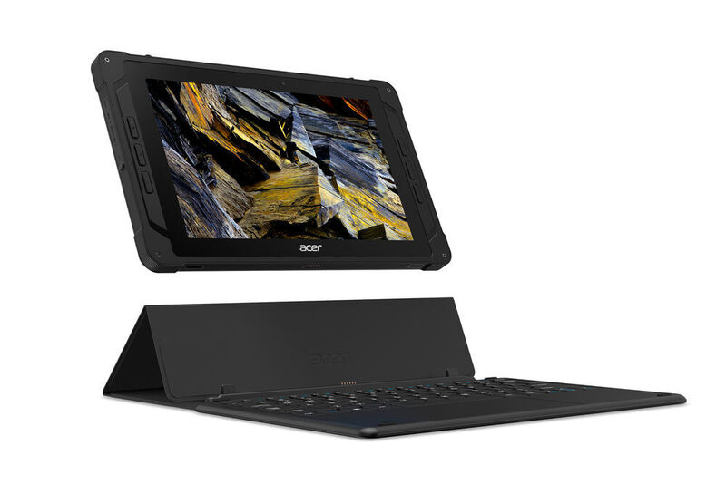 Das Windows-Tablet Enduro T1 wird von Acer als Semi-Rugged eingestuft. Optional gibt es eine Portfolio-Tastatur. (Acer)