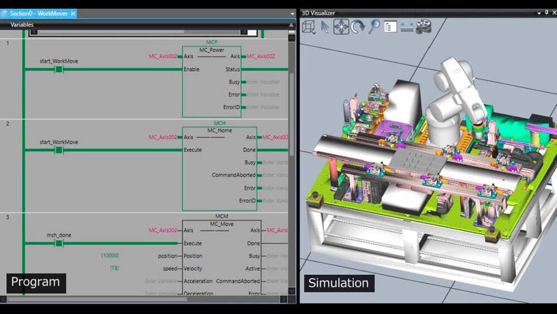 Die Sysmac-Plattform bietet eine zentrale Umgebung für Steuerung, Simulation und Laufzeit-Konfiguration. (Bild:  Omron)