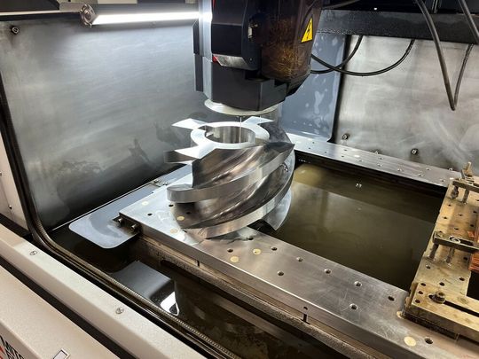 A component being processed on the MV2400S at Premier Precision Tooling A component being processed on the MV2400S at Premier Precision Tooling