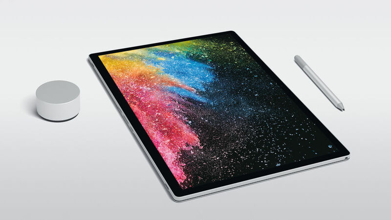 Die 15-Zoll-Tablet-Einheit wiegt solo 817 Gramm. Surface-Stift und Surface Dial sind optionales Zubehör. (Microsoft)