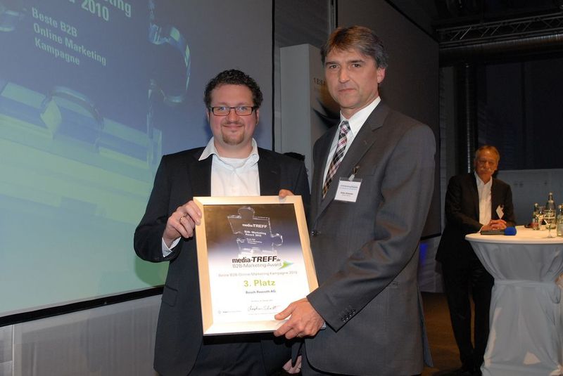 Chris Bouveret (li.) und Dieter Schneider von der Agentur Buena la Vista erhielten den 3. Platz für ihre Kampagne: 