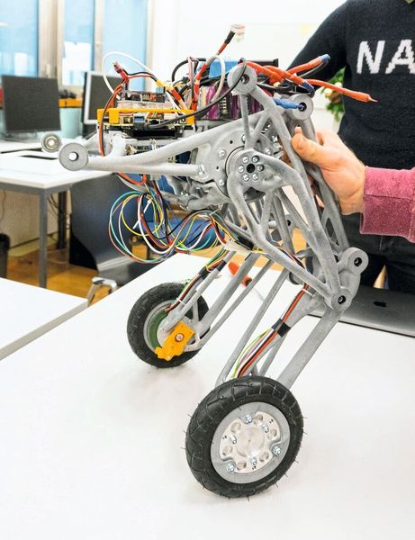 Die Kinematik des Roboters in stehender Ausgangsposition.  (Maxon Motor)