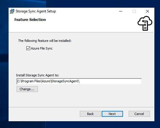 Im Rahmen der Installation kann ausgewählt werden, wo Azure File Sync installiert werden soll. (Joos / Microsoft)