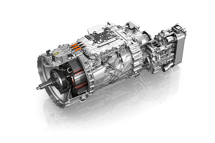 Das Traxon Hybrid-Getriebesystem von ZF ermöglicht elektrisches Anfahren, Staufahren bis 35 km/h und Rückwärtsrangieren. (ZF)