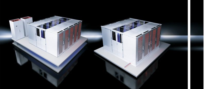 Bild 2: Für die Gangeinhausung im Rechenzentrum ist ein Systemlieferant gefragt, der sich mit den Racks und der Kühlung gleichermaßen auskennt, die Stromversorgung per USV beherrscht sowie Messsysteme samt Monitoring und Software liefern kann. (Bild: Rittal)