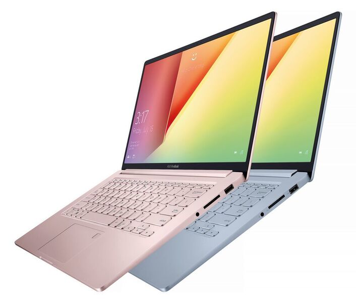 Asus bietet das Vivobook 14 in zwei Farbvarianten an: Silberblau und Petal Pink. Das Gehäuse besteht aus Aluminium. (Asus)