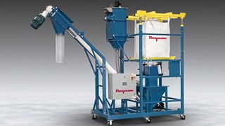 Die mobile Big Bag Entleerstation mit flexiblem Spiralförderer von Flexicon ermöglicht den schnellen, staubfreien Transport von abrasiven und hochdichten Schüttgütern zu Prozessanlagen und Lagerbehältern an verschiedenen Standorten der Anlage. (Bild: Flexicon)