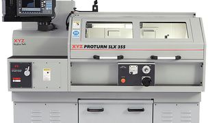 Die Proturn slx 425: Flachbett-CNC / manuelle Spitzendrehmaschine mit ProtoTrak-slx-Dialogsteuerung. (Bild: Retro)