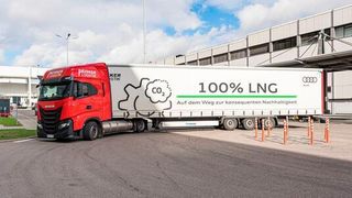 Mit Flüssigerdgas-Lkw will Audi seine Umweltbilanz aufbessern.  (Audi AG)