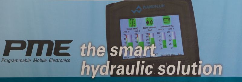 SINDEX 2016, un slogan technique axé sur une gamme de produits : «The smart hydraulic solution», avec l'adjonction d'un nouvel acronyme encore peu connu: PME = «Programmable Mobile Electronics». (JR Gonthier)