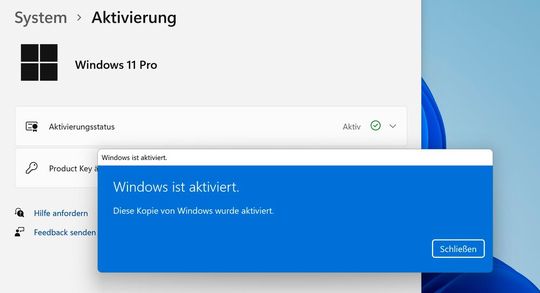 Windows 11 kann sogar mit Windows-7-Keys aktiviert werden.(Bild:  Microsoft)