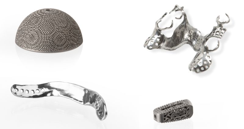 Präzision kennt viele Formen: Beispiele additiv gefertigter Implantate von M4M Additive Manufacturing für die Medizintechnik. (Bild: M4M Additive Manufacturing)
