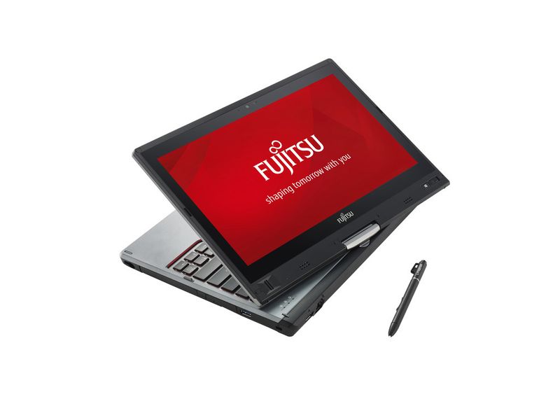 Mit umgeklapptem Display verwandelt sich das Lifebook T925 in ein Tablet. Der Stift für handschriftliche Eingaben oder Zeichnungen gehört zum Lieferumfang. Da Fujitsu einen Digitizer einsetzt, arbeitet er auch sehr präzise. (Bild: Fujitsu)