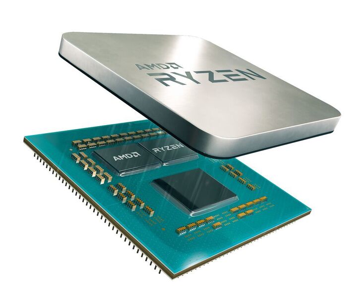 AMD baut die aktuellen Desktop-Ryzen-CPUs aus 7-nm-CPU-Chiplets und einem 12-nm-I/O-Baustein auf. Bei der APU Renoir nutzt AMD ein monolithisches 7-nm-Design. (AMD)