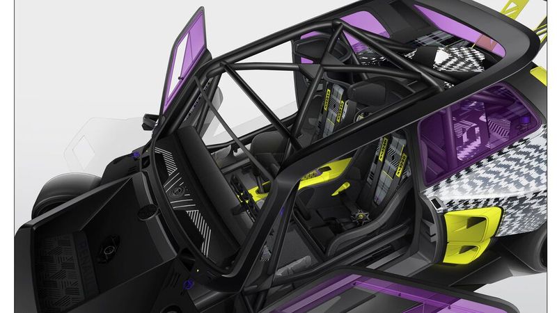 Innen finden sich unter anderem karierte Sitze. (Bild: Renault)