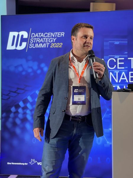 Christian Ganten von Vertiv widmete seinen Pitch den Themen Energie-Effizienz und Klimaschutz. (Bild: Vogel IT-Medien GmbH)
