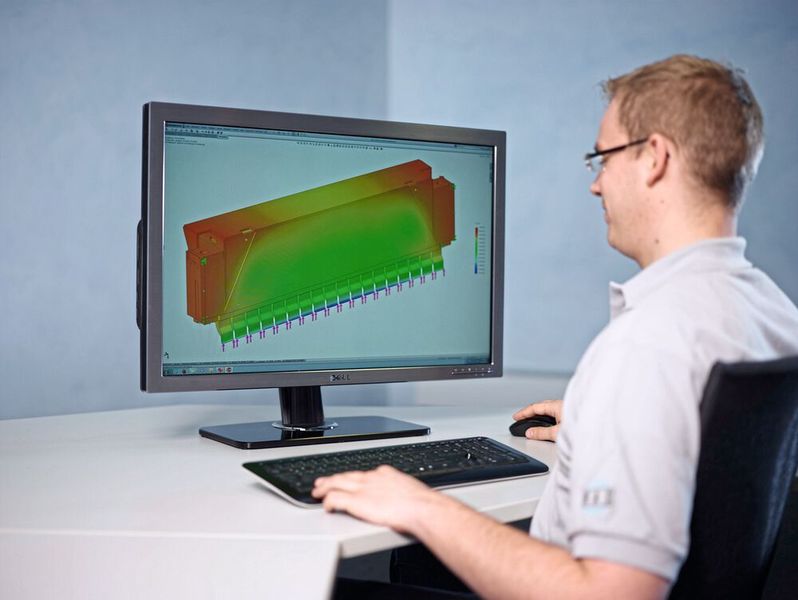 Finite-Elemente-Berechnung eines Bauteils, innerhalb von Solidworks. (RAS Reinhardt)