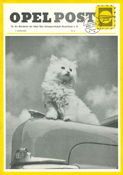 Immer wieder schafften es auch atypische Motive auf die Titelseite der Opel Post. (Bild: Opel)