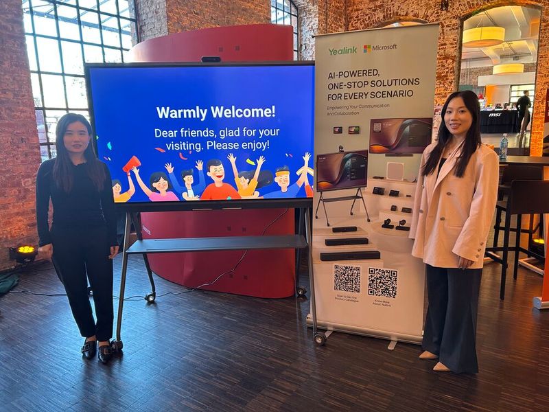 Ein herzliches Willkommen gab es bei Yealink.  (Bild: Vogel IT-Medien)