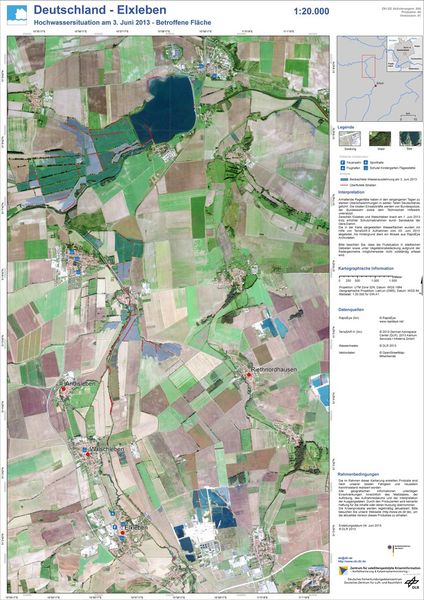 Satelliten-basiertes Kartenmaterial des ZKI für die Region Elxleben ( DLR)