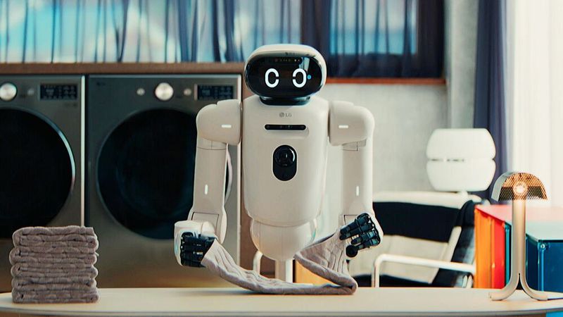 LG Electronics will mit LG Cloid die Robotik ins Eigenheim bringen. Die Maschine soll alltägliche Aufgaben im Haushalt übernehmen können, zum Beispiel kochen oder Wäsche waschen. (Bild:  LG Electronics)