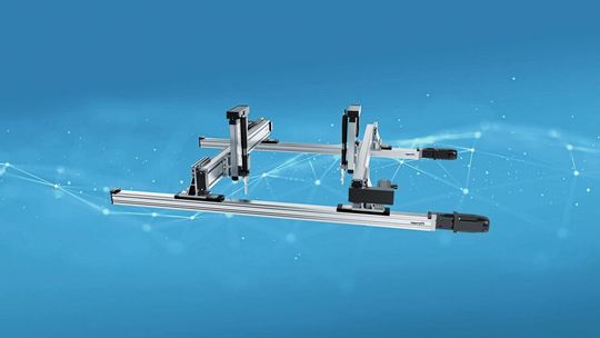 Leistungsfähige Führungen in den Linearmodulen dieses Linearroboters mit zwei individuellen YZ-Einheiten ermöglichen Spitzenwerte bei Geschwindigkeit, Präzision und Wiederholgenauigkeit.(Bild:  Bosch Rexroth)