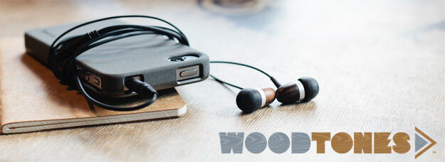 Die In-Ear-Kopfhörer WoodTones von Griffin mit Mikrofon und Lautstärkeregler sind in Buchenholz, Walnussholz und Sapele für 29,99 € (UVP) im Fachhandel erhältlich (Bild: Griffin)