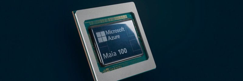 Microsoft lässt seinen Maia-100-KI-Beschleuniger bei TSMC im N5-Prozess fertigen. Er soll rund 105 Milliarden Transistoren vereinen.(Bild:  Microsoft)